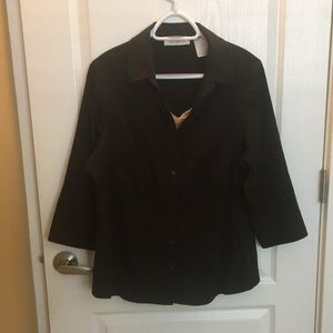 Black stretchy blouse - LauraPlus